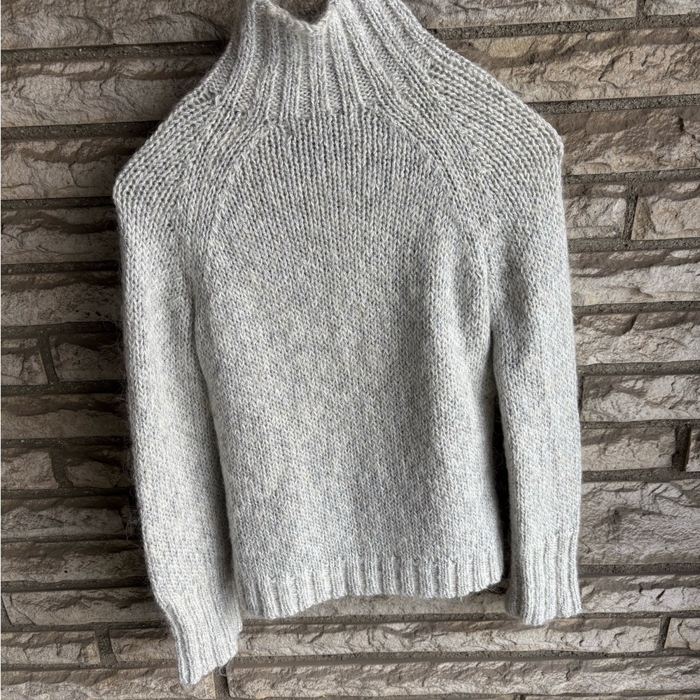 Express Gray & Silver Mohair Blend Women's Mock Neck Sweater Size XS